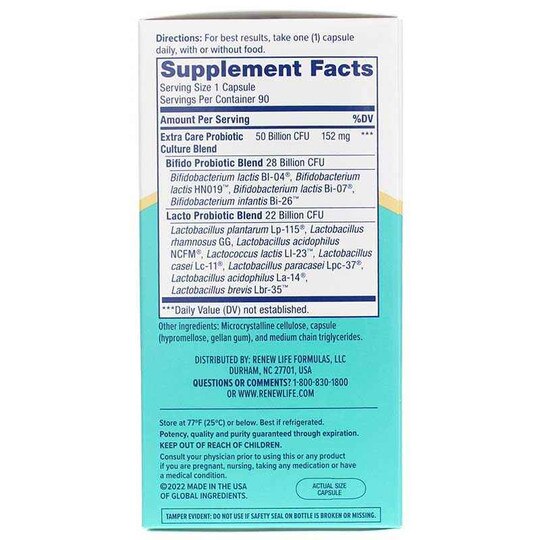 Ultimate Flora Probiotic 50 Billion Extra Care Formula, RNL